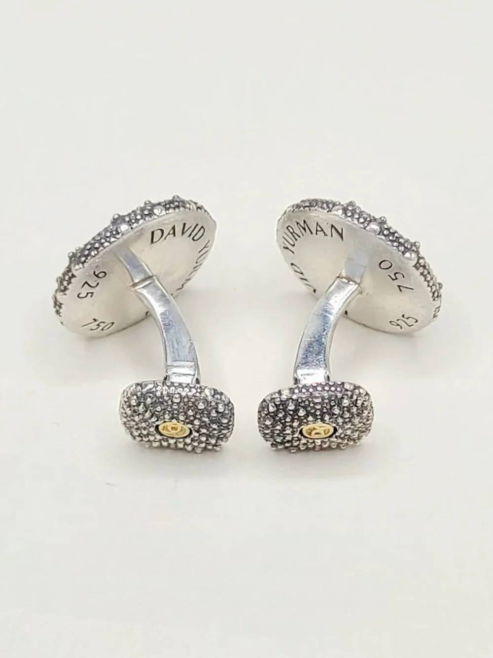 David Yurman Sea Urchin Cufflinks w/ Blue Sapphire & 18K Yellow Gold - RARE
